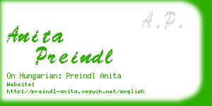 anita preindl business card